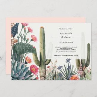 CACTUS FOLIAGE BABY SHOWER INVITATION