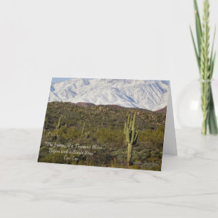 Cactus Forest Snow Capped Mountains Arizona USA Card