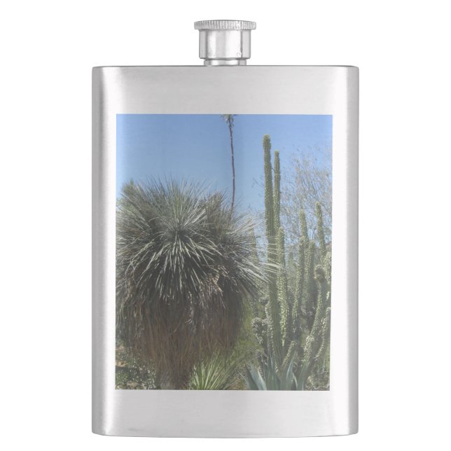 Cactus Garden Hip Flask (Front)