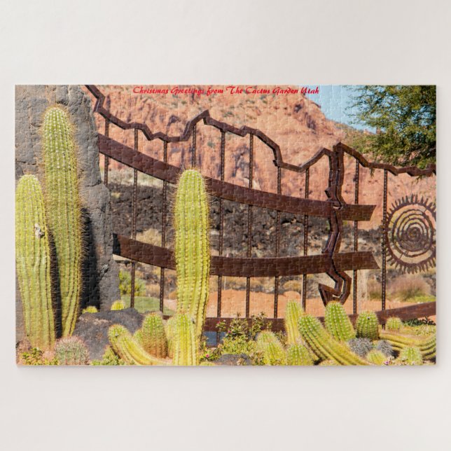 Cactus Garden Utah.Christmas Greetings Jigsaw Puzzle (Horizontal)