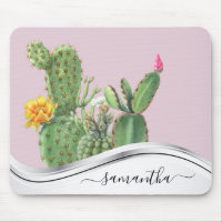 Cactus Garden Watercolor Handwritten Name
