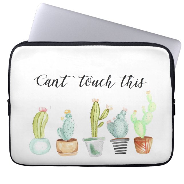 Cactus Garden | Watercolor Laptop Sleeve (Front)