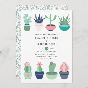 Cactus Garden Wedding Invitation