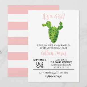 Cactus Girl Baby Shower Invitation