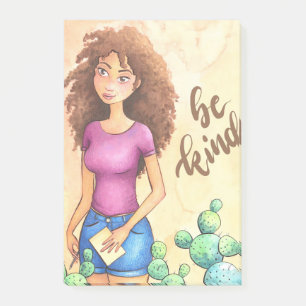 Cactus Girl Be Kind Post-it Notes