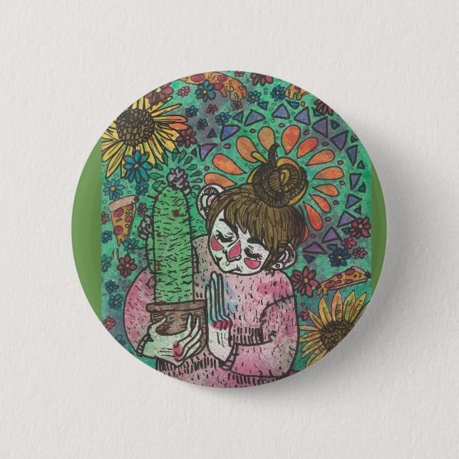 Cactus Girl Pin (Front)