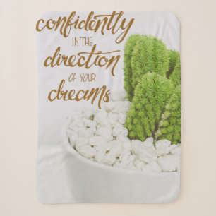 Cactus Go Confidently Sherpa Blanket