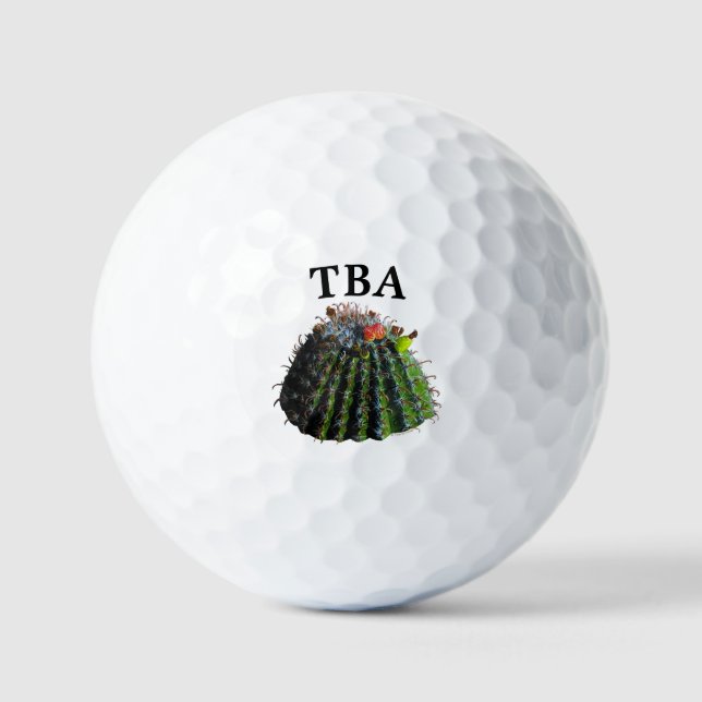 Cactus Golf Balls - Optional Personalisation (Front)