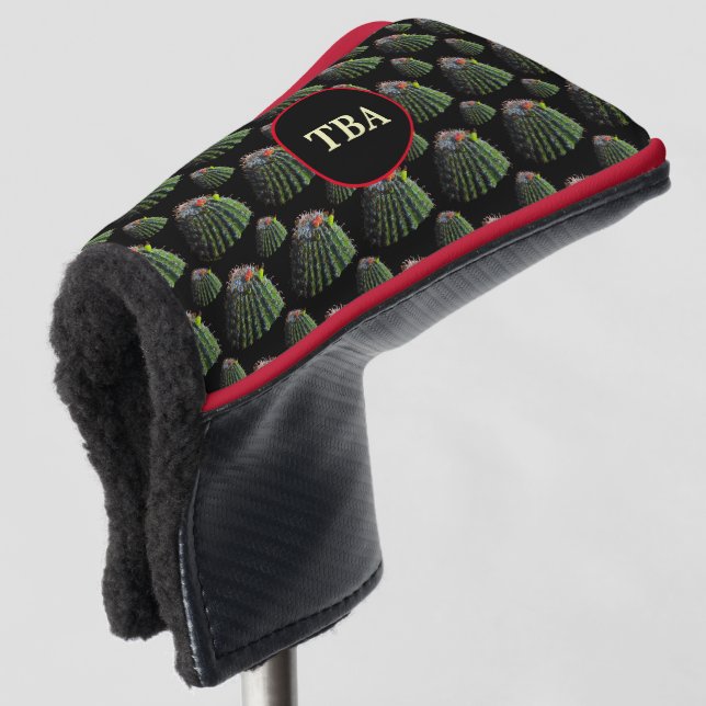 Cactus Golf Putter Cover - Personalised Monogram (3/4 Front)