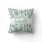 Cactus green white pattern monogram name