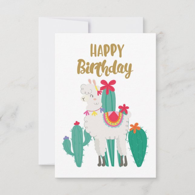 Cactus Happy Birthday RSVP Card (Front)