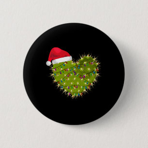 Cactus Heart Christmas 6 Cm Round Badge