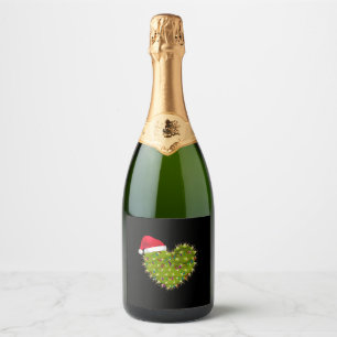 Cactus Heart Christmas Sparkling Wine Label