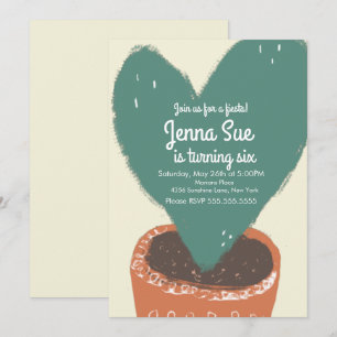 Cactus Heart Plant Fiesta Birthday