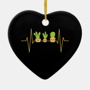 Cactus Heartbeat Ceramic Tree Decoration