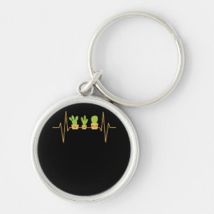 Cactus Heartbeat Key Ring
