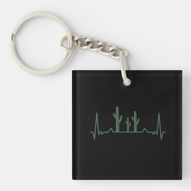 Cactus Heartbeat Key Ring (Front)