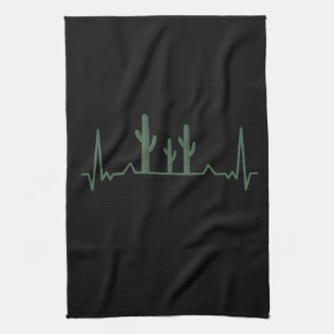 Cactus Heartbeat Tea Towel