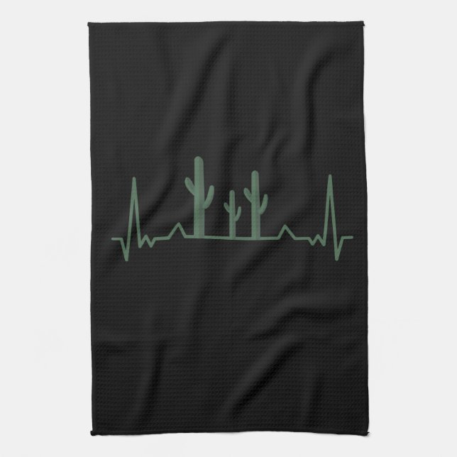Cactus Heartbeat Tea Towel (Vertical)