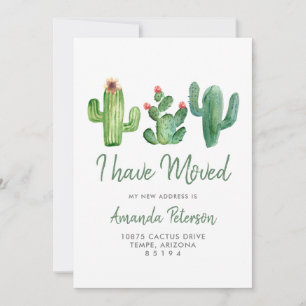 Cactus I Have Moved New Home Green Moving Announcement