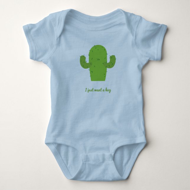 Cactus - 'I just want a hug' Top for babies. (Front)