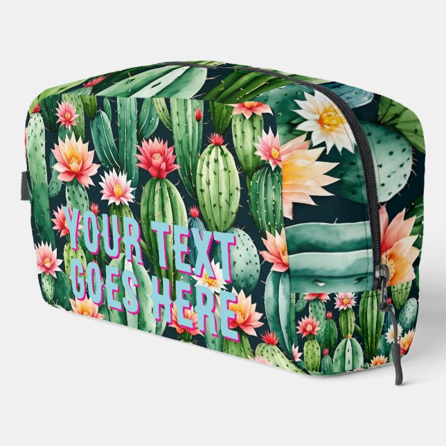 cactus illustration your text here dopp kit (Right Corner)