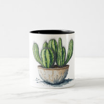Cactus in a pot watercolor style