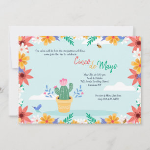 Cactus in Bloom Cinco de Mayo Invitation