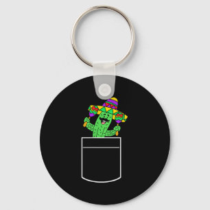 Cactus In Pocket Cinco De Mayo Cute Cartoon  Key Ring