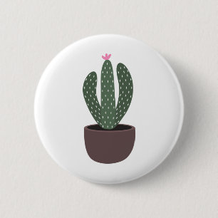 Cactus in pot 6 cm round badge