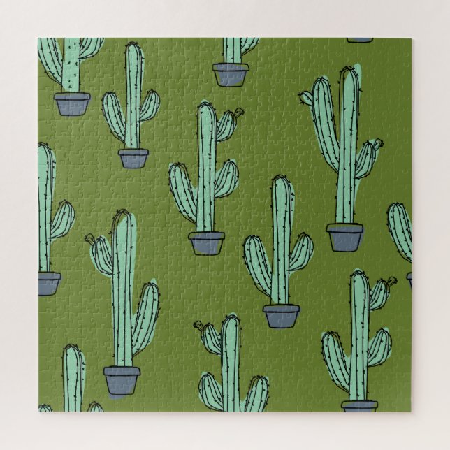 Cactus in Pot Illustration Jigsaw Puzzle (Vertical)
