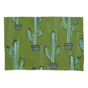 Cactus in Pot Illustration Pillowcase