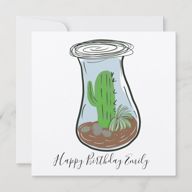 Cactus Jar Greenery Illustration  (Front)
