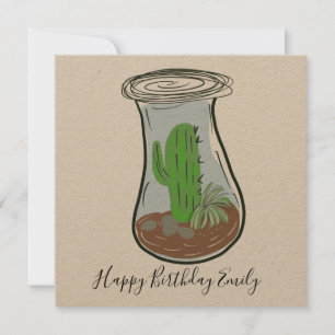 Cactus Jar Greenery Illustration 