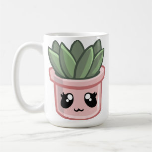 Cactus Kawai Green Succulent Watercolor Plant Cof Coffee Mug