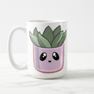 Cactus KawaiGreen Succulent Watercolor Plant Coffee Mug