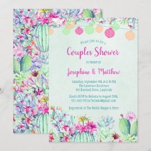 Cactus Lantern Fiesta Couples Shower Invitations