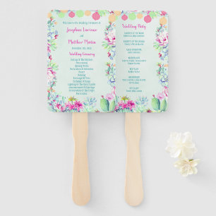 Cactus Lantern Fiesta Succulents Wedding Ceremony Hand Fan