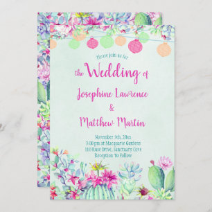 Cactus Lantern Fiesta Wedding Invitations