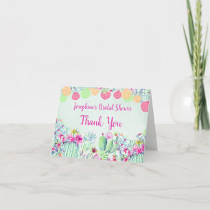 Cactus Lantern Succulents Bridal Shower Thank You