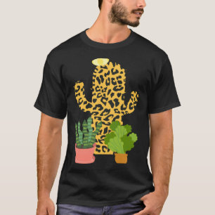 Cactus Leopard Print Succulents Plant Trendy T-Shirt