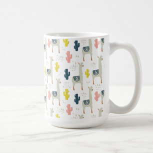 Cactus & Llamas Pattern Coffee Mug