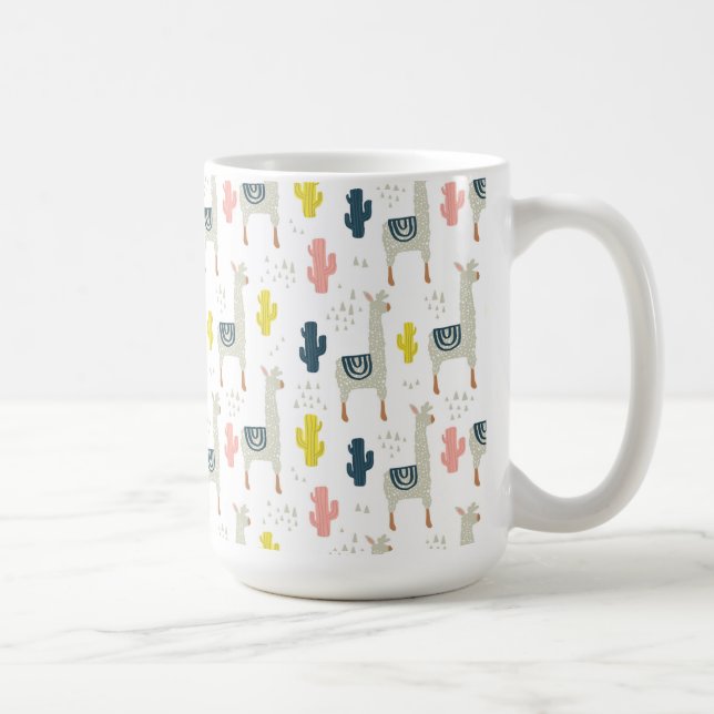 Cactus & Llamas Pattern Coffee Mug (Right)