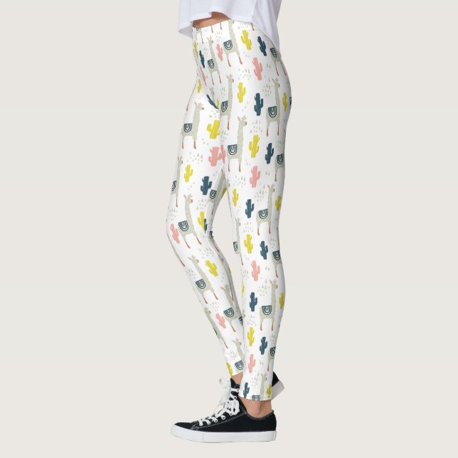 Cactus & Llamas Pattern Leggings (Left)