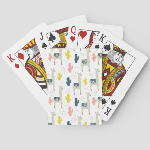 Cactus & Llamas Pattern Playing Cards