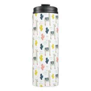 Cactus & Llamas Pattern Thermal Tumbler