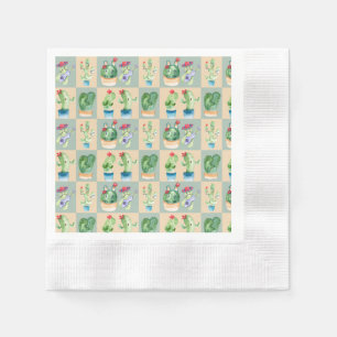 cactus love - watercolor (2) napkin