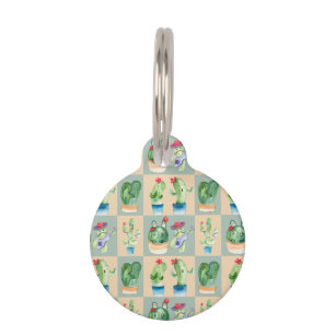 cactus love - watercolor (2) pet tag
