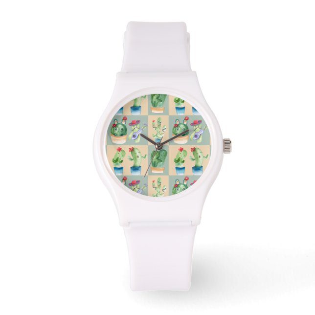 cactus love - watercolor watch (Front)