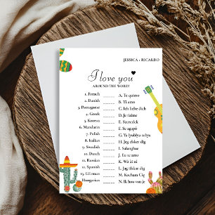 Cactus love you around the world bridal game Card